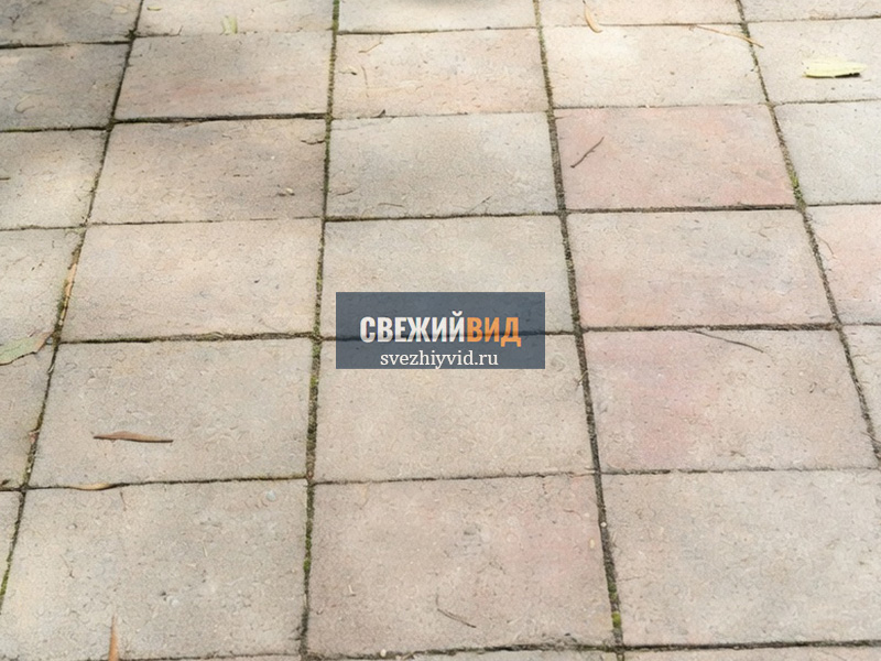 Тротуарная плитка после пескоструйной очистки